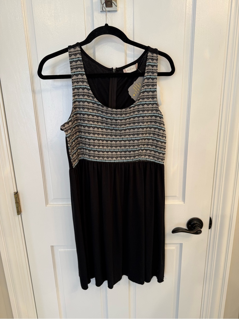 Alter’d State Black Tank Dress with Patterned Bodice